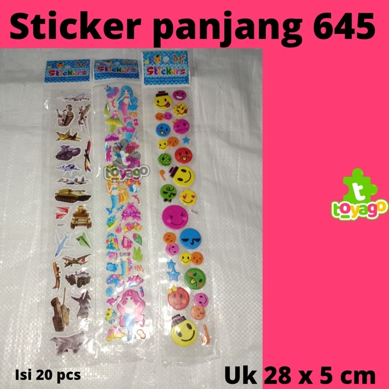 Stiker Panjang karakter (645) Isi 20pcs GrosirMurah