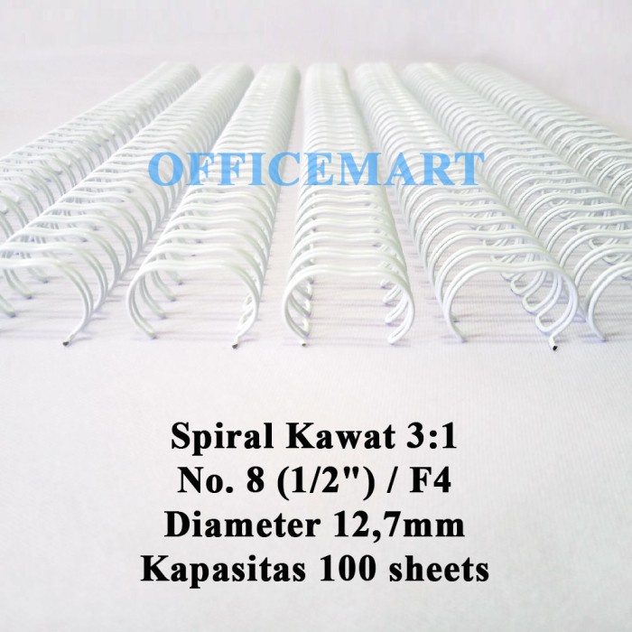 

Termurah Jbi Spiral Kawat F4 3:1 No. 8 (1/2") - Putih (Box Isi 100 Batang)