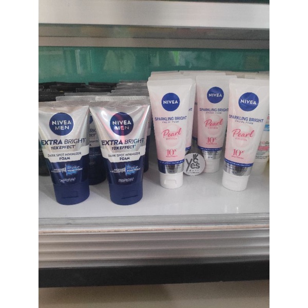 Nivea Cewek Cowok Men Extra Bright 10x Effect 100ml Dark Spot Minimizer Foam Bersihkan Noda Hitam Sabun Cuci Muka Wanita micro Serum Pria Laki Man