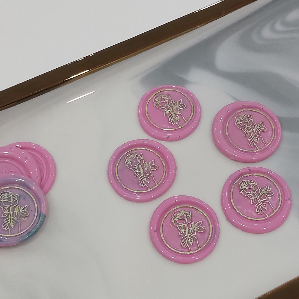 

5 Pcs Wax Seal Instan Bunga Mawar Metalik Untuk Journaling Jurnal Bujo Scrapbook
