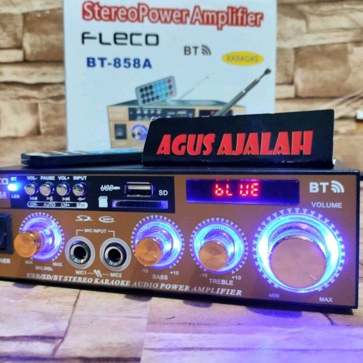Terlaris ✅COD POWER AMPLIFIER WIRELESS KARAOKE FLECO BT-858A / AMPLIFIER BLUETOOTH / AMPLIFIER KARAO