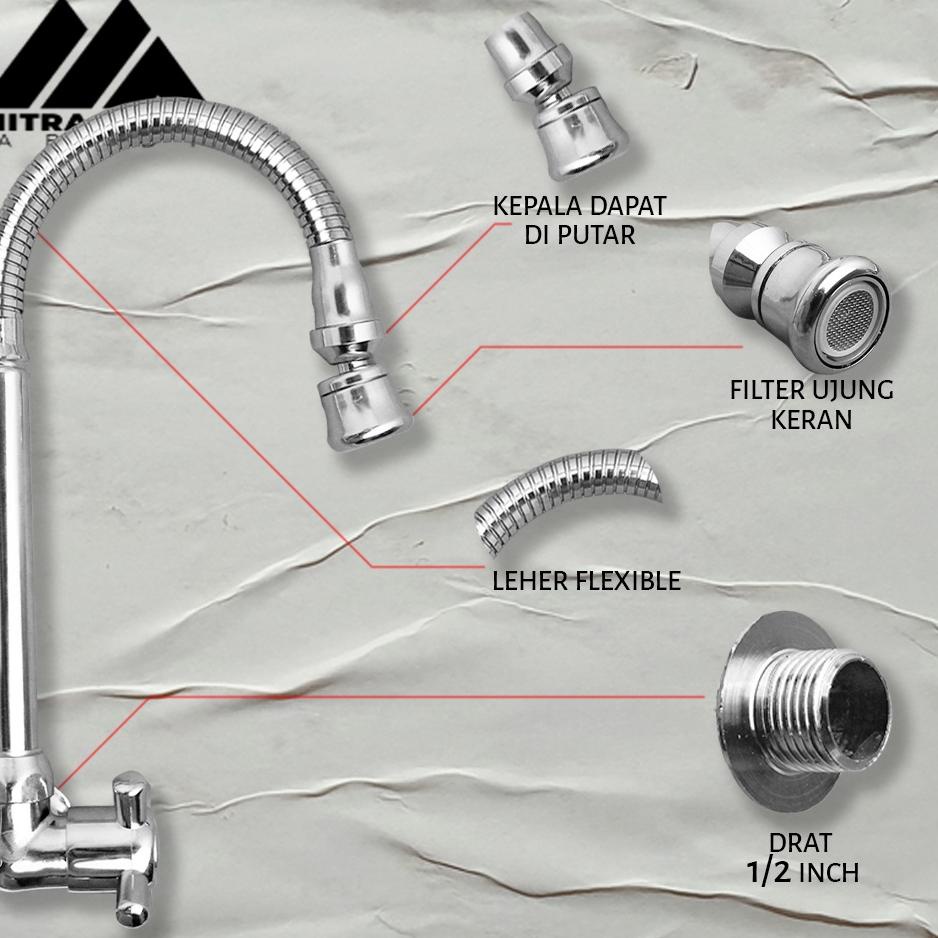 Terbaik Kran Angsa Leher Flexible Kran Cuci piring | Kran air dapur flexible / Kepala Fleksibel / Kr