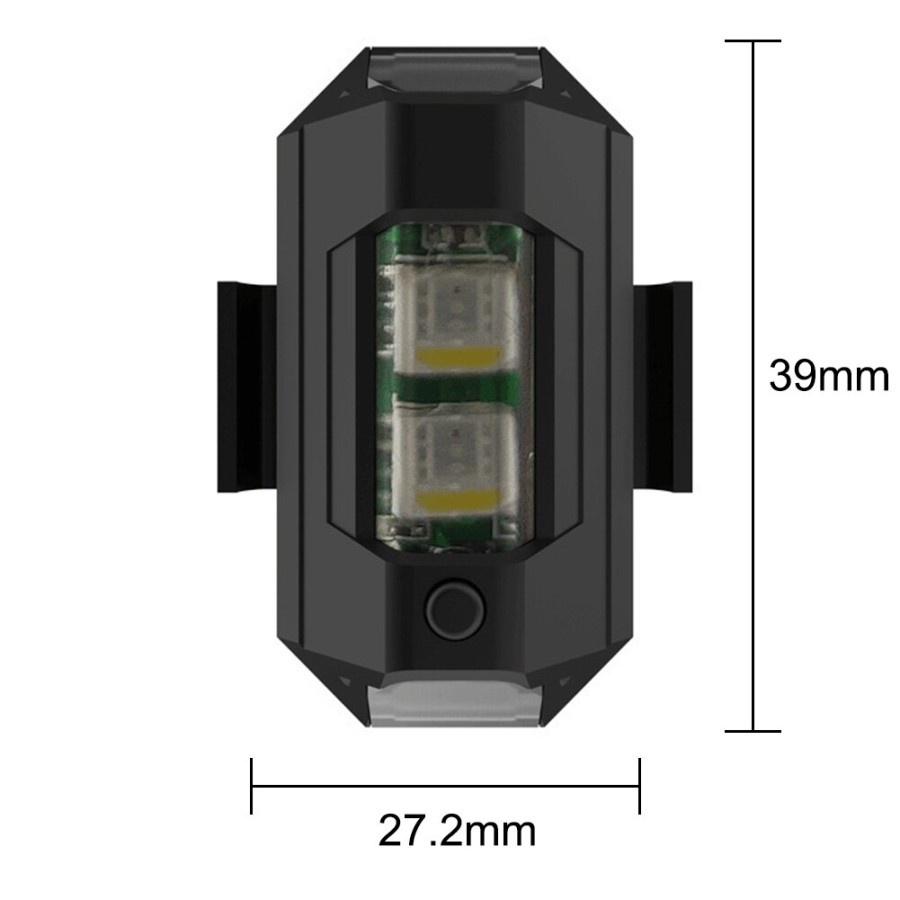 LAMPU LED PESAWAT KEDIP RGB STROBO 7 WARNA USB Rechargeable VARIASI MOTOR MOBIL SEPEDA