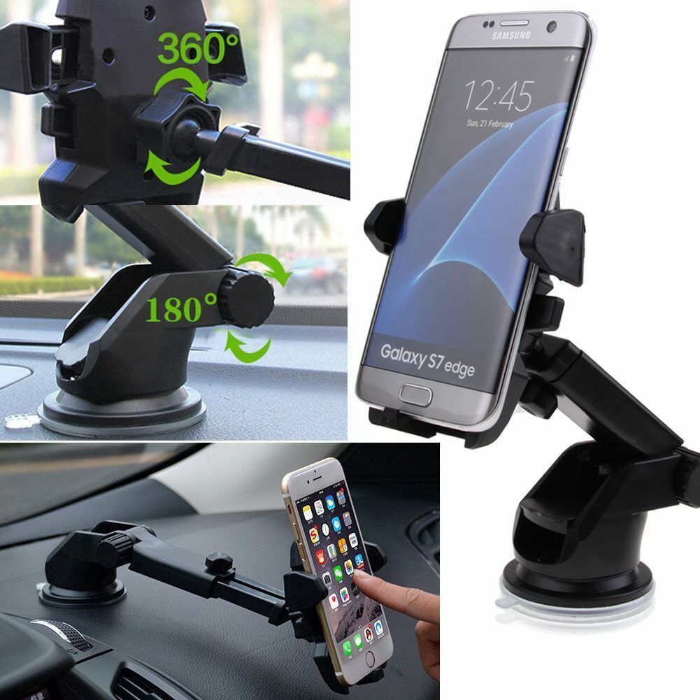 Holder Handphone Universal Warna Hitam Dapat Berputar 360 Derajat Untuk Mobil° Stand Holder Smartphone / GPS Rotasi Derajat Untuk Mobil