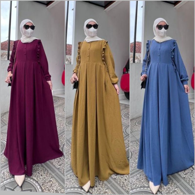 BISA COD GALERIAZKIYA ANAYA DRESS / ANNAYA DRESS / GAMIS SIMPLE / DRESS SIMPEL / GAMIS POLOS / GAMIS
