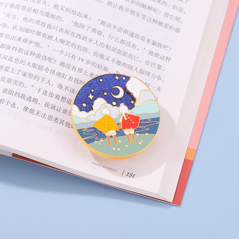 Bros Pin Enamel Desain Kartun Game Sky Kids of Light Dapat Diputar Untuk Aksesoris