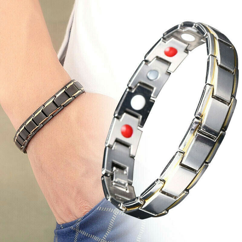 【COD Tangding】Gelang Warna Hitam Silver Emas Gaya Eropa Amerika Untuk Pria