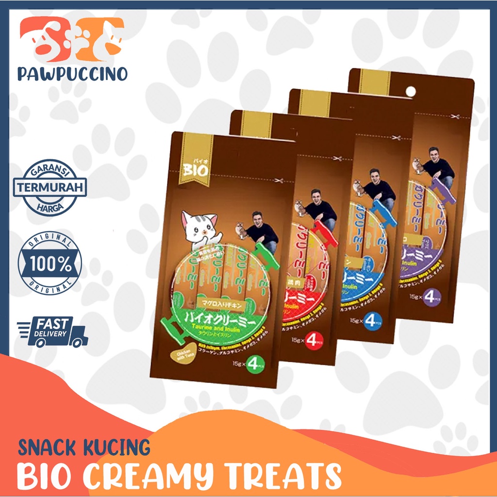 Bio Creamy Treats Snack Kucing Makanan Basah