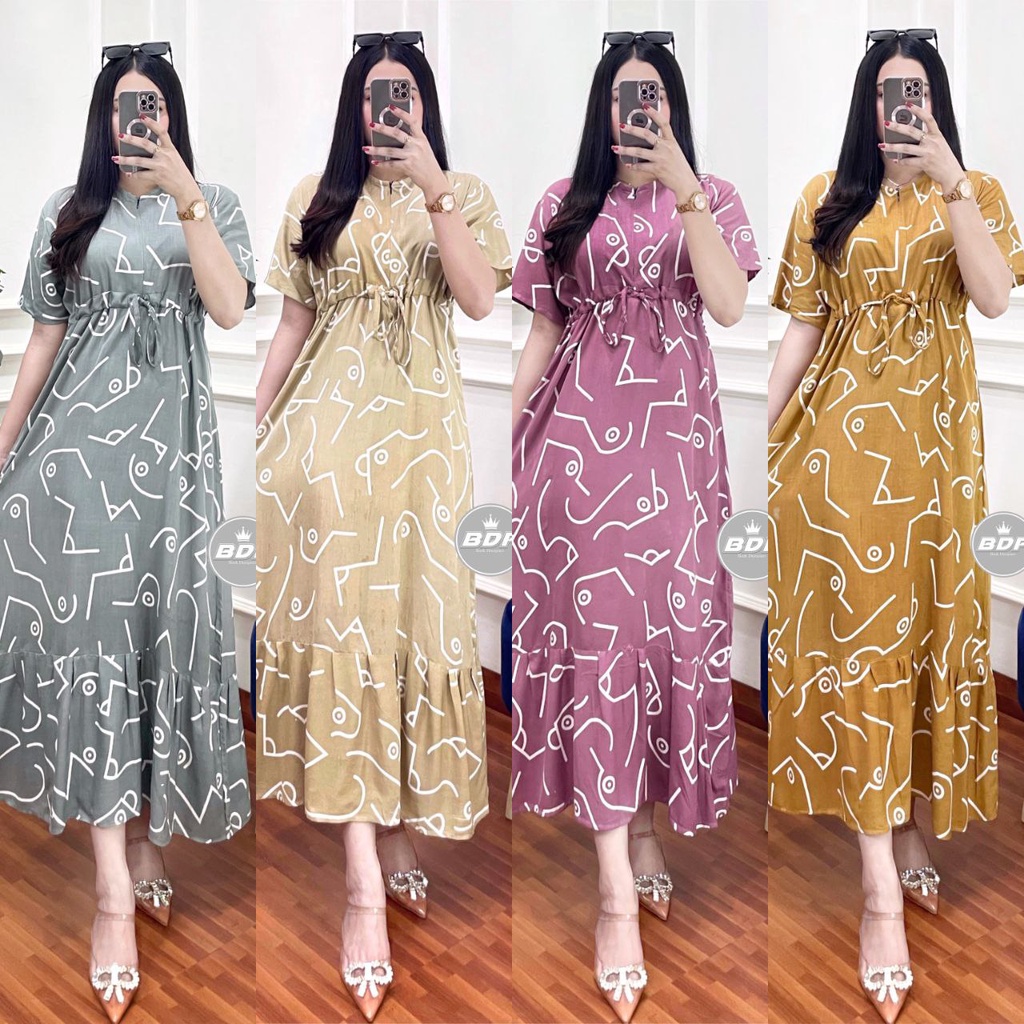 Daster Wanita Rayon Grade A Busui Resleting Depan Baju Tidur Daster Kekinian