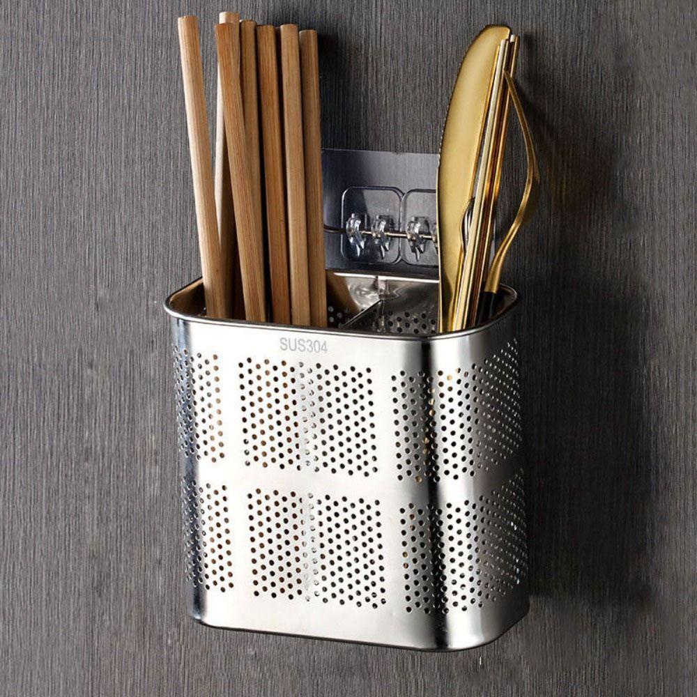 Tempat Sumpit Stainless Steel Nanas Tipe Gantung Kotak Penyimpanan Aksesoris Dapur Peralatan Masak Rak Organizer
