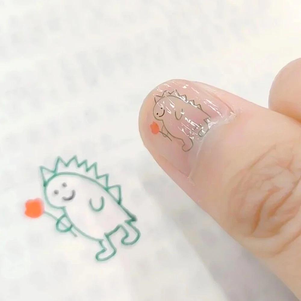 1 Lembar Stiker Kuku Desain Dinosaurus 5D Untuk Nail Art (DINOSAURUS KARTUN)