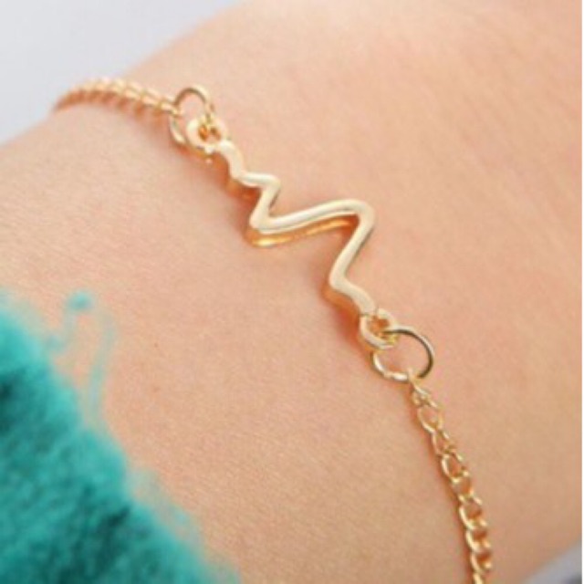 ✅COD [BBS] Gelang Rantai Unisex Couple Charm Electrocardiogram Fashion Korea Aksesoris Fashion