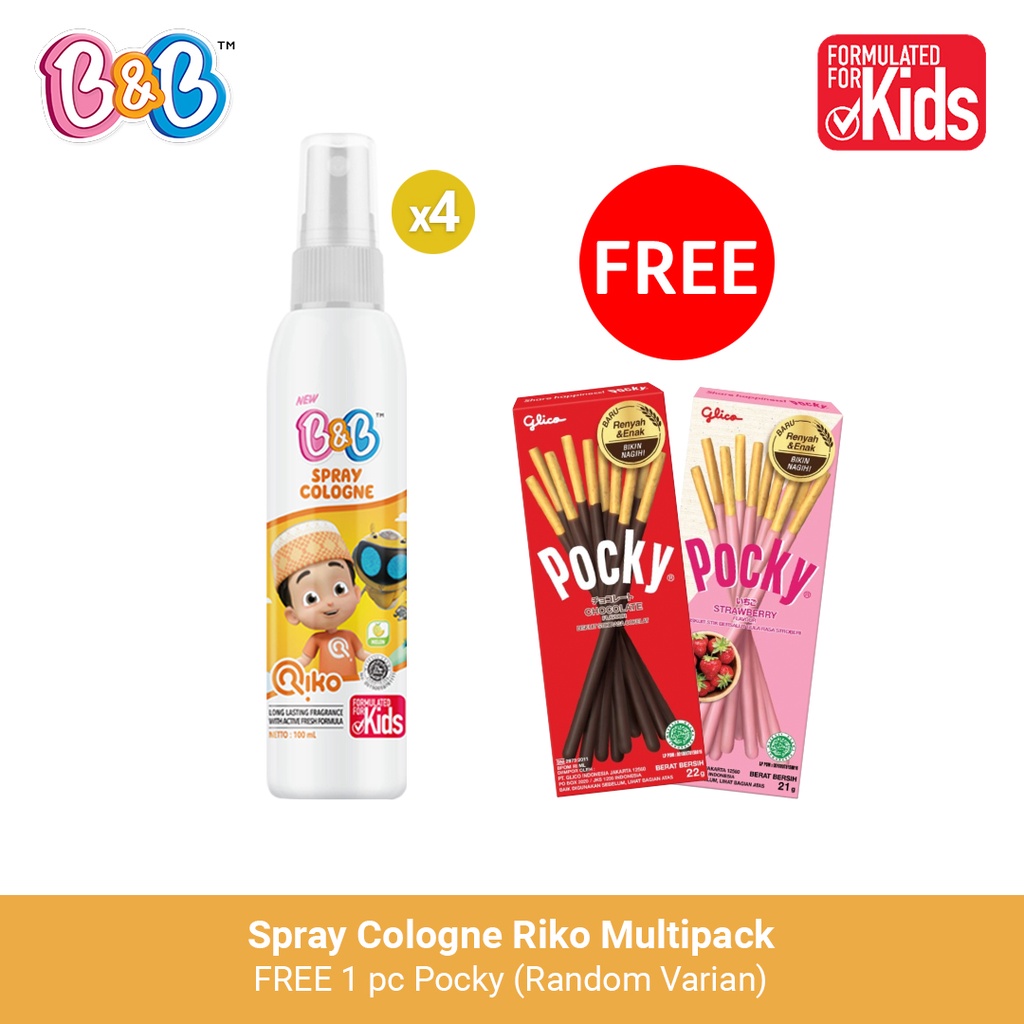 Jual B&B Spray Cologne Riko Bottle 100ml Multipack Isi 4 Free Gift ...