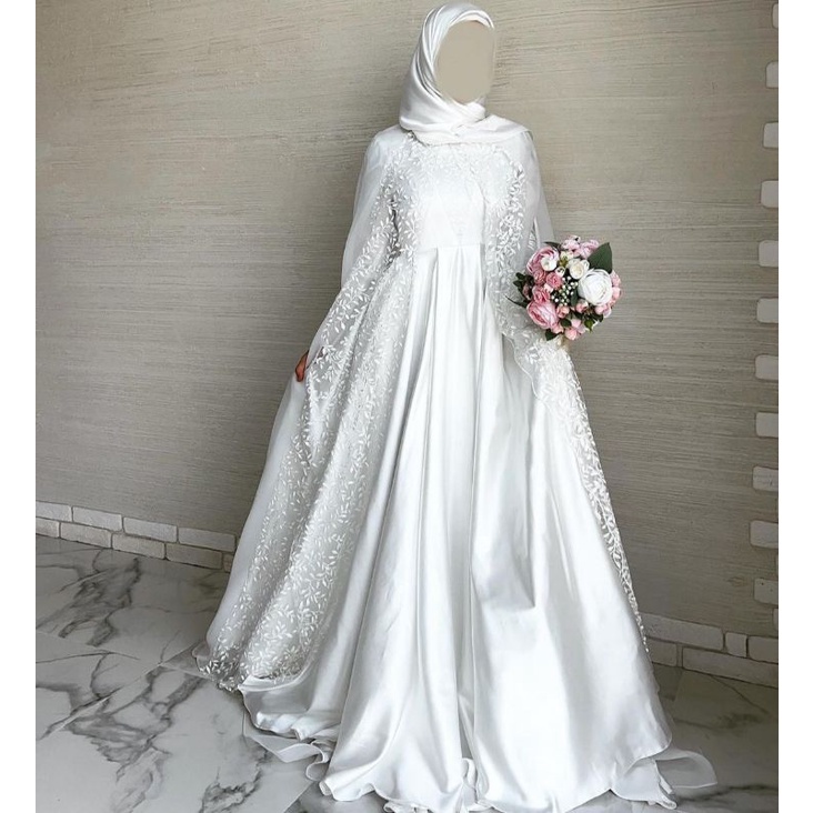 set gaun akad Turki wedding dress syari