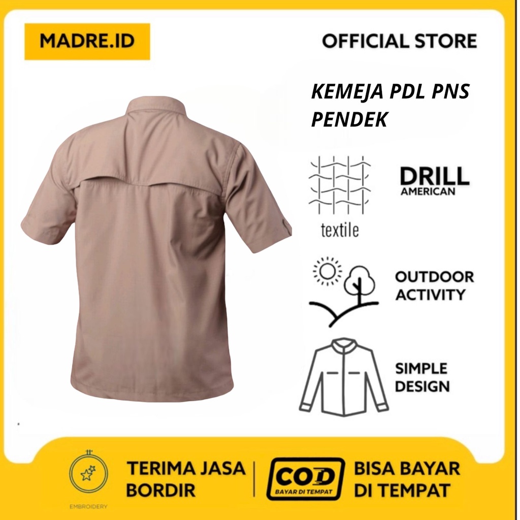 Drill Series - Kemeja Lapangan Tactical Pdl Outdoor Lengan Pendek