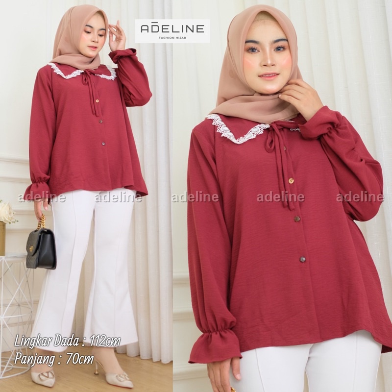 Isabel Top - Blouse Crinkle LD112 Oversize Atasan Wanita Crinkle Jumbo / 392-6998