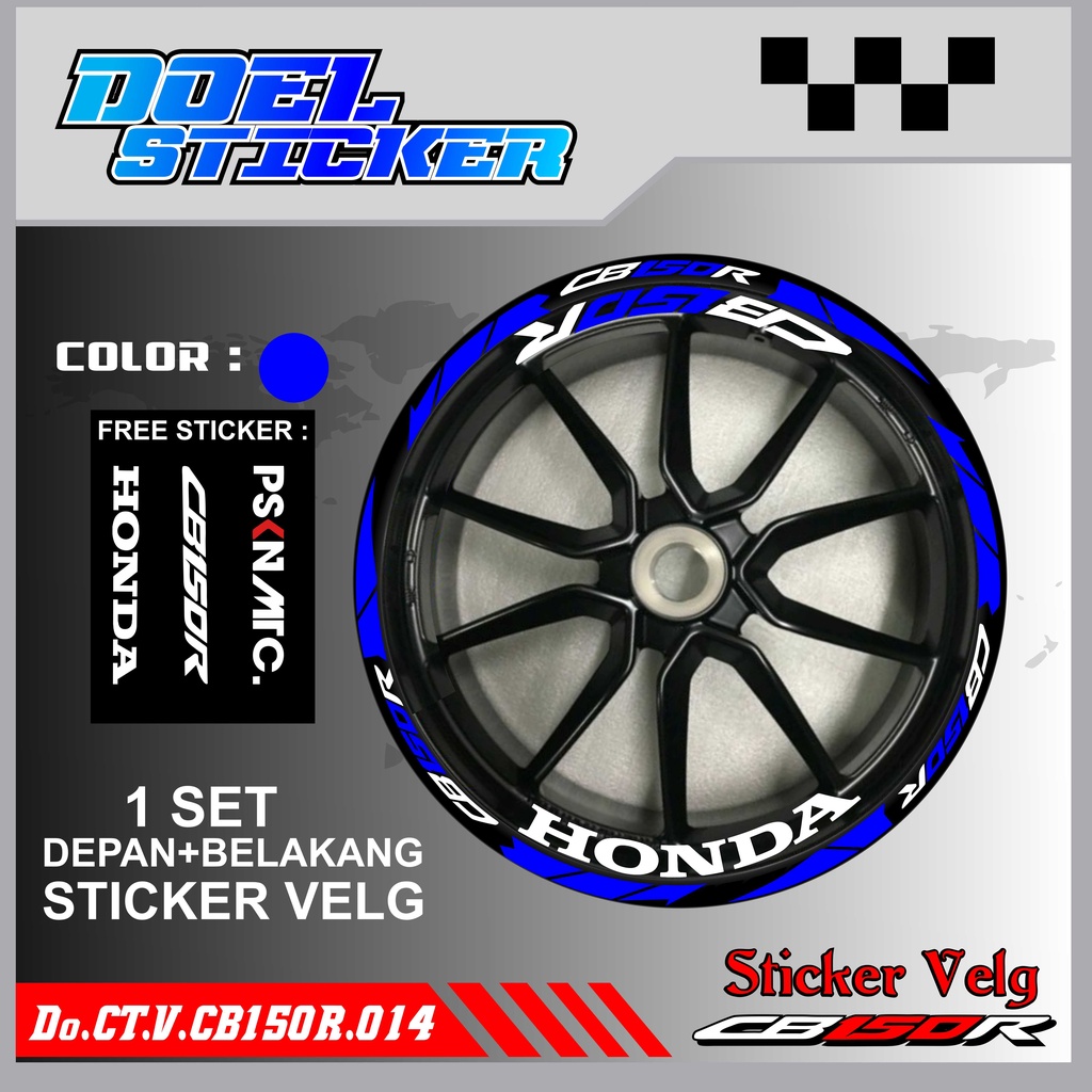 Stiker Cutting Velg CB150R Racing Lis List Variasi Custom CB 150 R Old New Streetfire Set Depan Belakang Doel 014