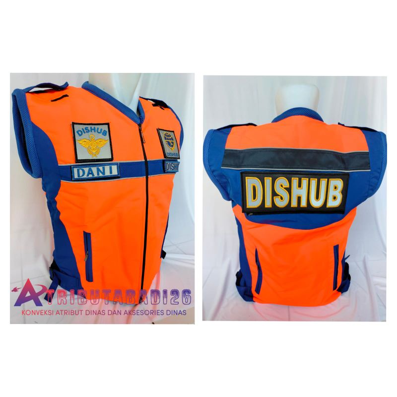 rompi taslan dishub terbaru/rompi taslan waterproof orange biru