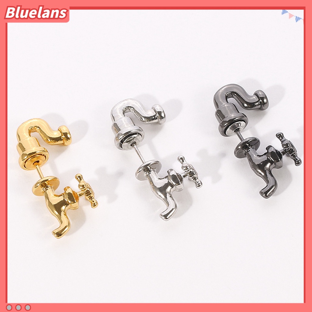 1 Pc Anting Stud Tindik 3D Bahan Zinc Alloy Gaya Punk Untuk Pesta