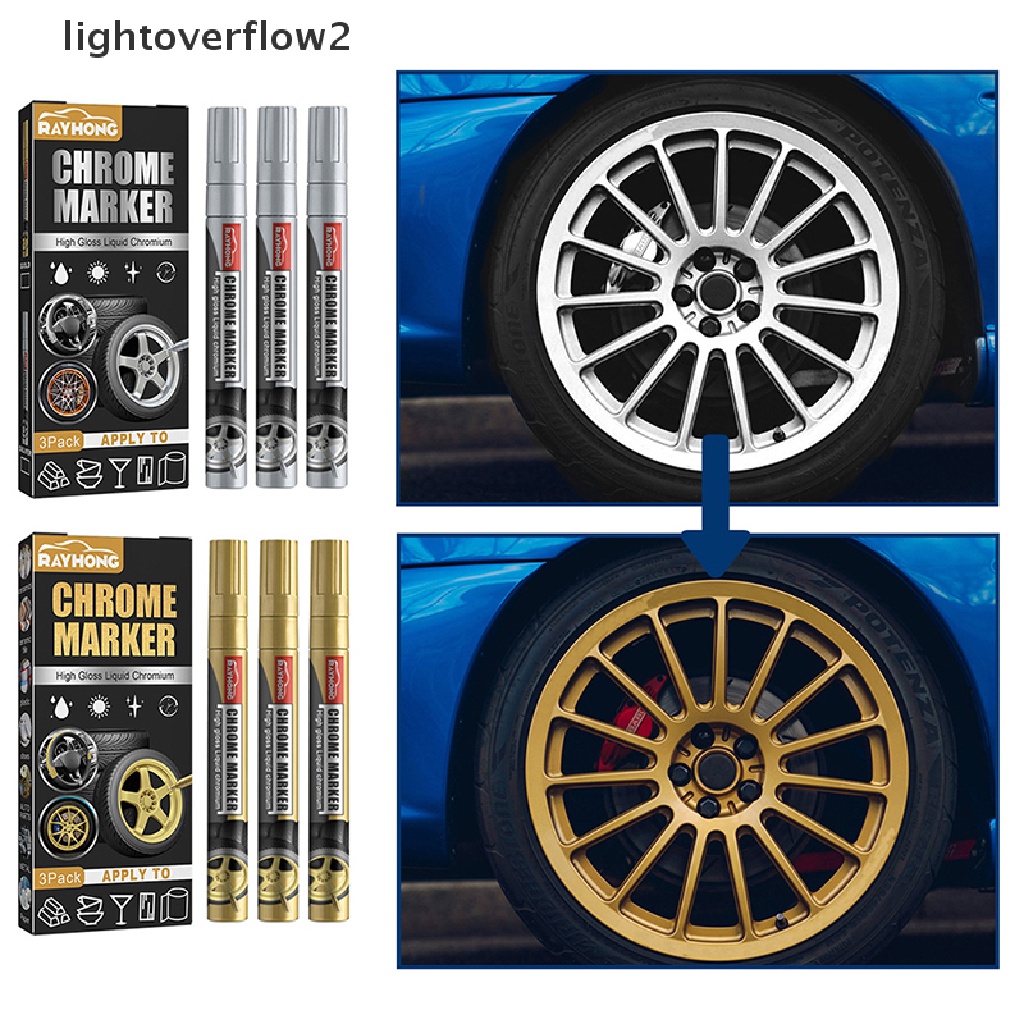 (lightoverflow2) 3pcs / Set Spidol Warna Gradasi Untuk Gambar Graffiti Ban Mobil DIY