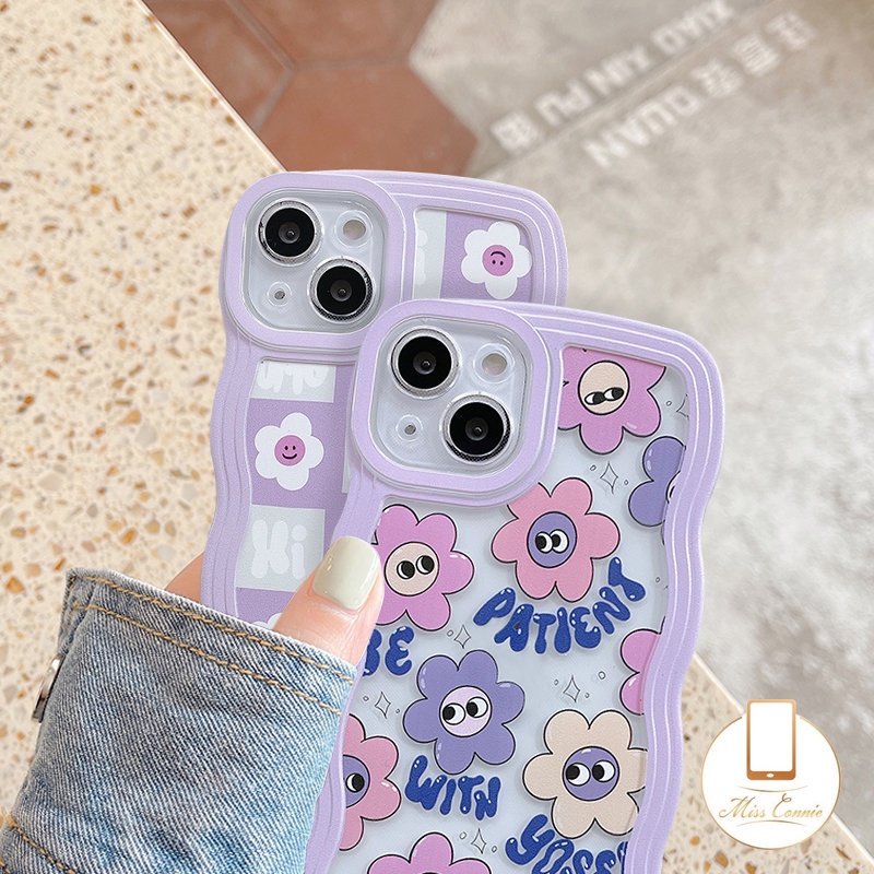 Soft Case TPU Motif Smiley Bunga Untuk iPhone 6 6s 7 8 Plus 11 12 13 Pro MAX XR 14 Pro MAX 14 Plus X XS MAX SE 2020