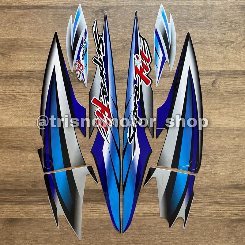 striping sticker Honda supra fit 2003 2004 hitam silver biru stiker list polet body supra fit lama s