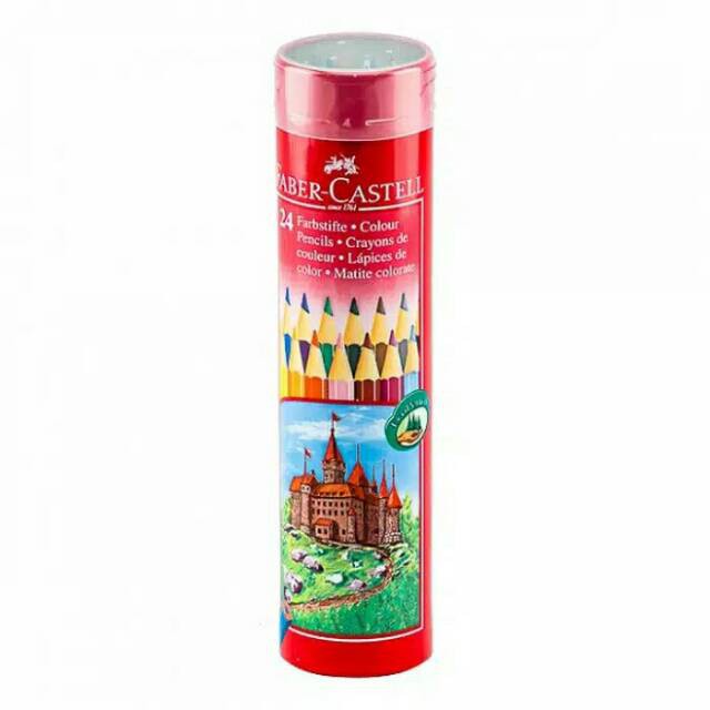 

Faber-Castell Colour Pencils in Round Tin 24L Pensil Warna Kayu 24 Warna Panjang