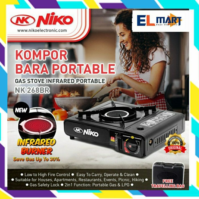 NIKO Kompor Gas Portable Infrared 2in1 - NK 268 BR