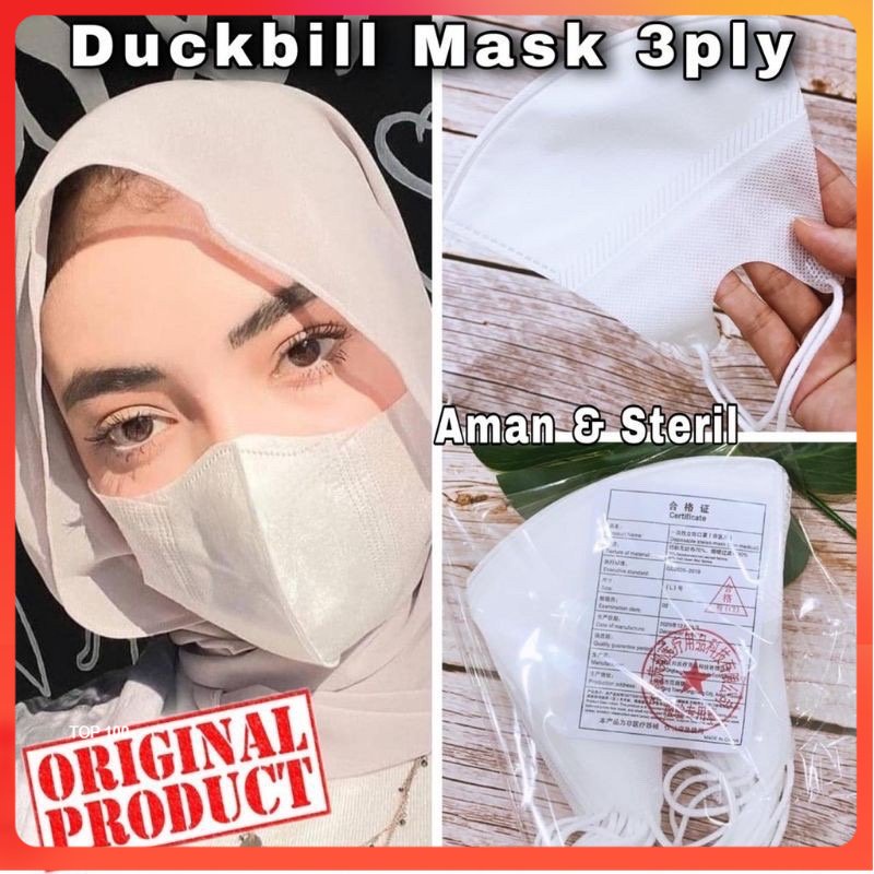 [MDP] MASKER DUCKBILL PUTIH DEWASA ALKINDO 3PLY EARLOOP MEDIS ORIGINAL KEMENKES FACE MASK 3 PLY ECER