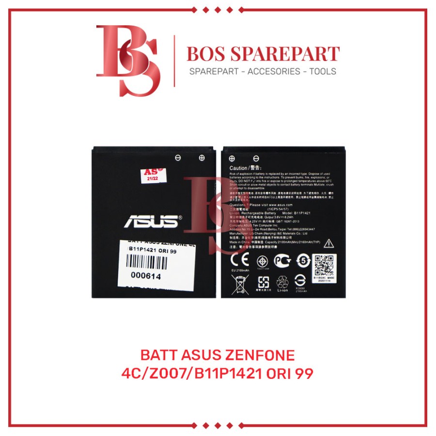 BATTERY ASUS ZENFONE 4C / Z007 / B11P1421 ORI 99