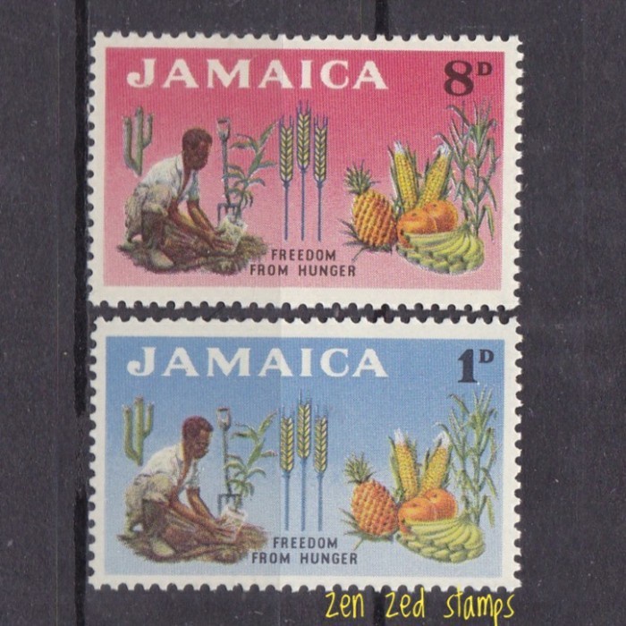 

0721 Perangko Jamaika 1963 Freedom from Hunger 2v Mnh