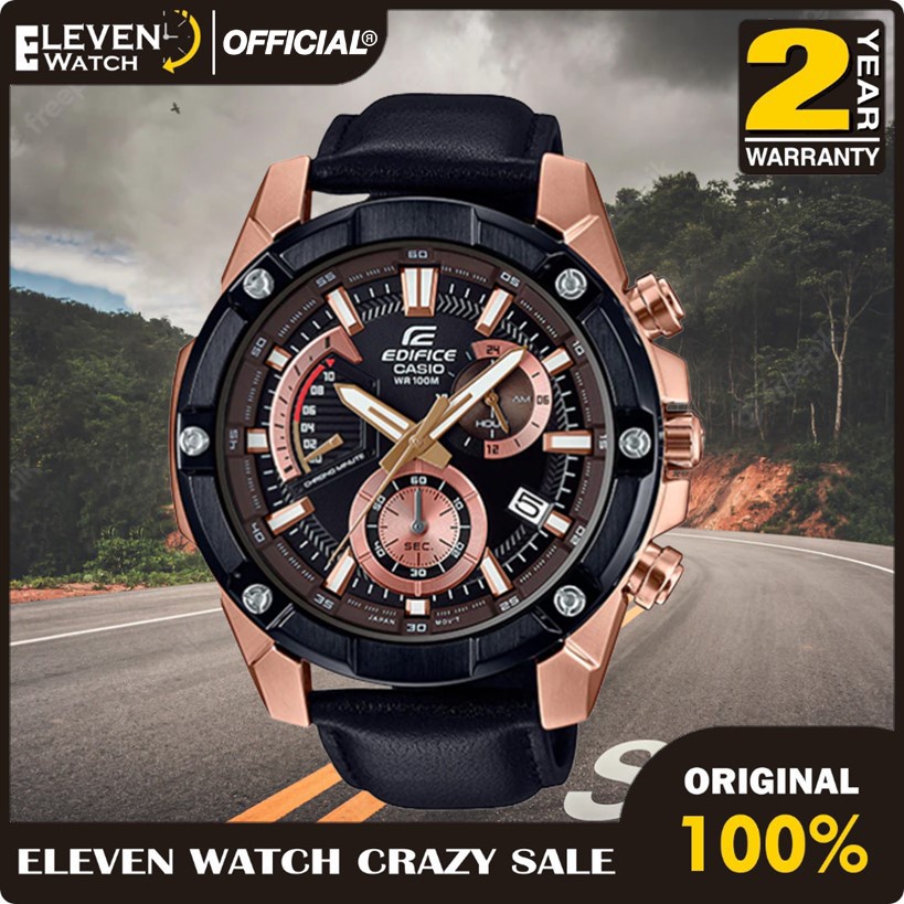 [Promo] JAM TANGAN CASIO EDIFICE EFR-559BGL-1A / EFR559BGL- (KULIT / LEATHER)  GARANSI 1 TAHU