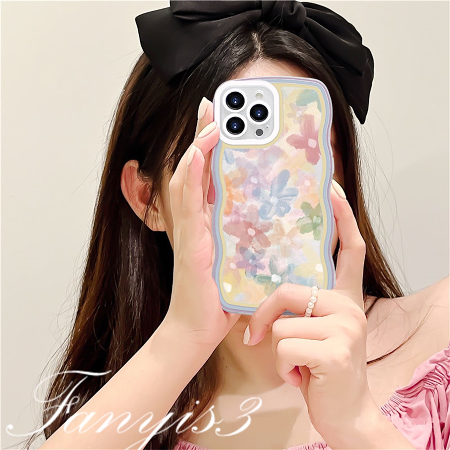 Compatible For iPhone 14 13 12 11 Pro Max X XR Xs Max 8 7 6 6s Plus SE 2020 Soft Case TPU Motif Lukisan Bunga Untuk