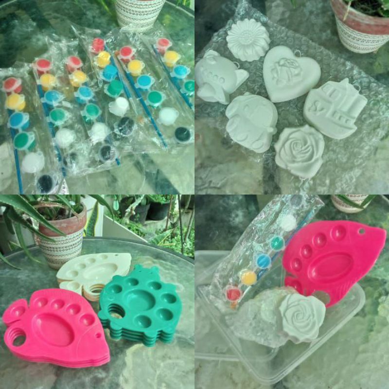 

mewarnai melukis bentuk gypsum 3D