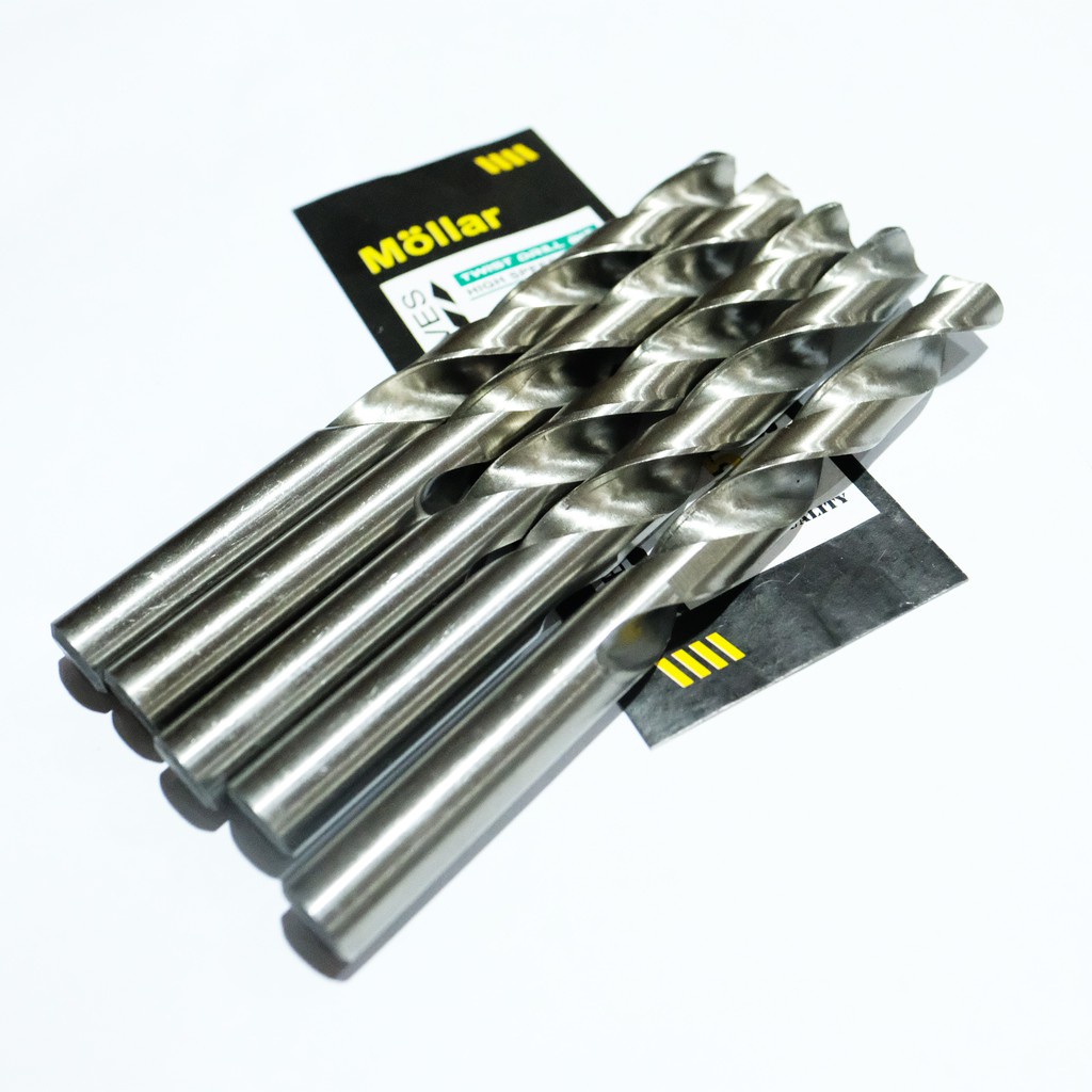 Mata Bor HSS Putih Besi 11mm 11.5mm 12mm 12.5mm 13mm 14mm 15mm 16mm MOLLAR / Twist Drill Bar HSS Satuan 11 mm 11.5 mm 12 mm 12.5 mm 13 mm 14 mm 15 mm 16 mm MOLLAR