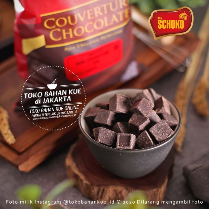 

ORIGINAL MURAH Schoko Dark Chocolate Couverture CUBE 72% 500gr Cokelat Baking Coklat