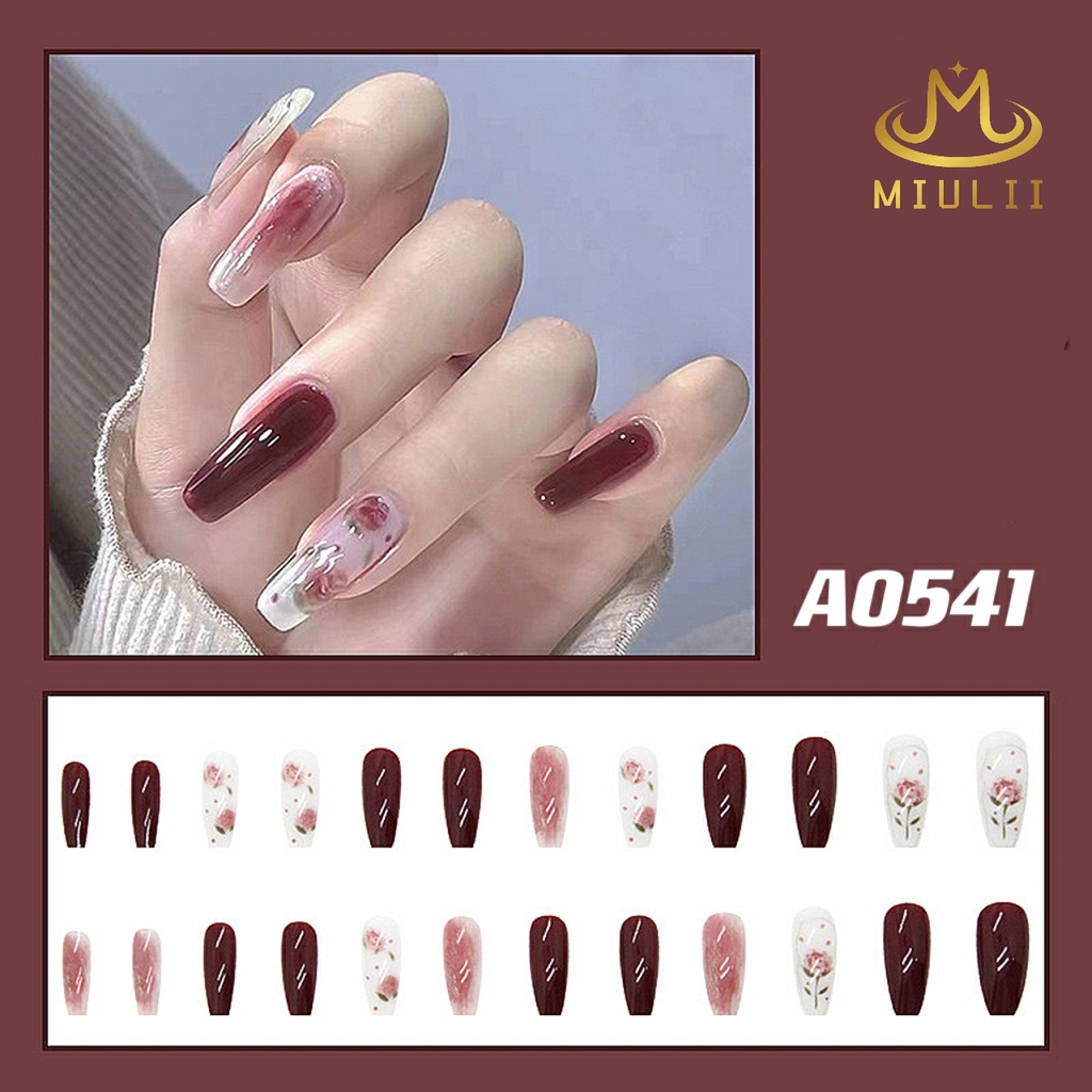 MIULII / KUKU PALSU   A0541  / 24PCS / 3D / NAIL ART / PREMIUM / CUTE / FREE LEM JELLY / KUTEK