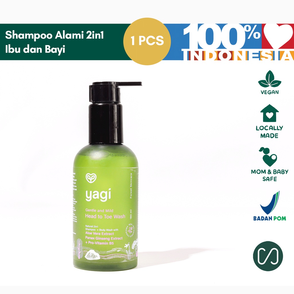 Yagi Forest Gentle & Mild Head to Toe Wash - Shampoo Alami 2in1 Body Wash