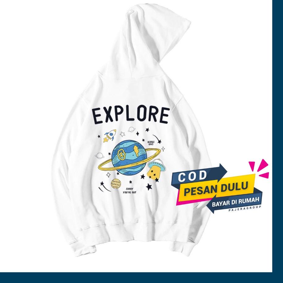 Stok Terbatas Sweater Aesthetic Wanita Hoodie Original Premium EXPLORE Hoddie Cewek Cowok XXL Switer