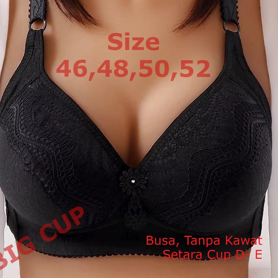 BELANJA MURMER Bra BH Busa Tanpa Kawat JUMBO BIG SIZE CUP Size 46 - 52 2586 ㊟