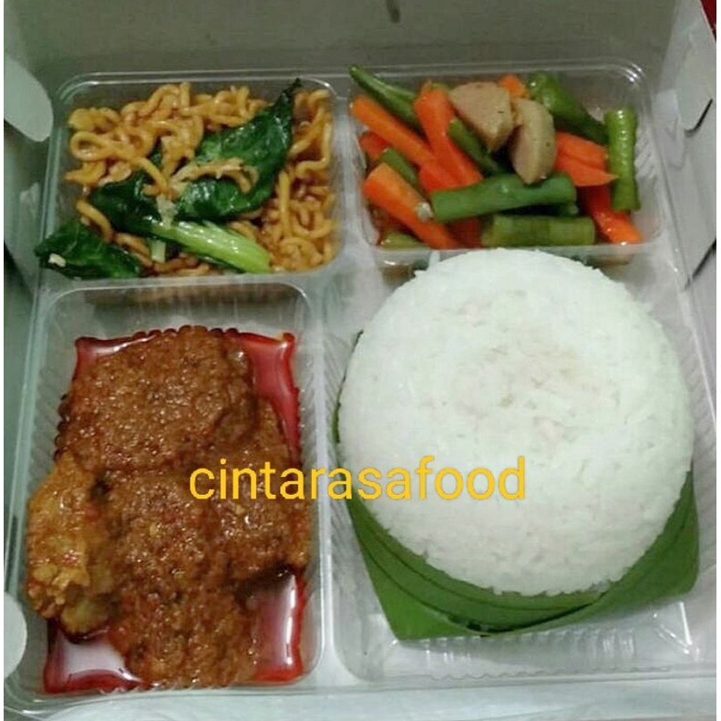 Nasi box/paket nasi rendang daging