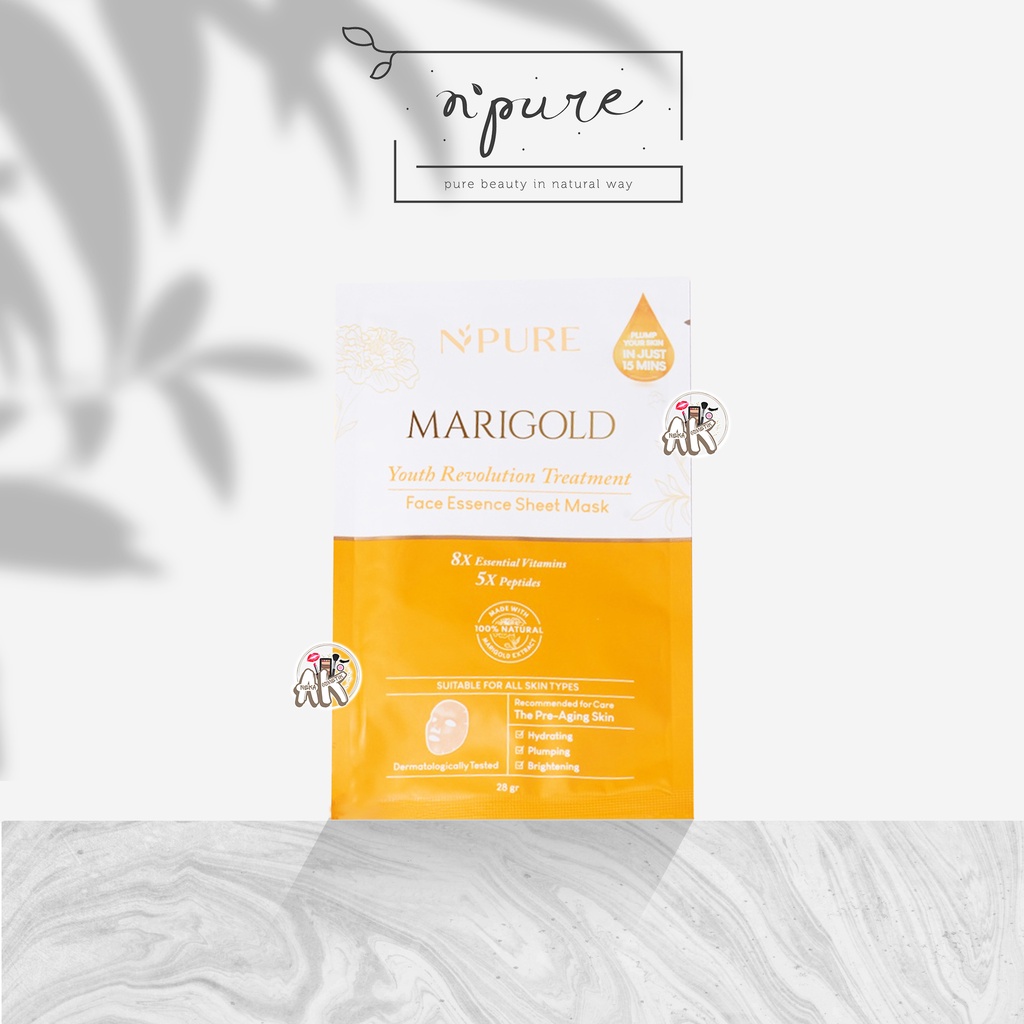 N'PURE / NPURE MARIGOLD YOUTH REVOLIUTION TREATMENT FACE ESSENCE SHEET MASK 28GR