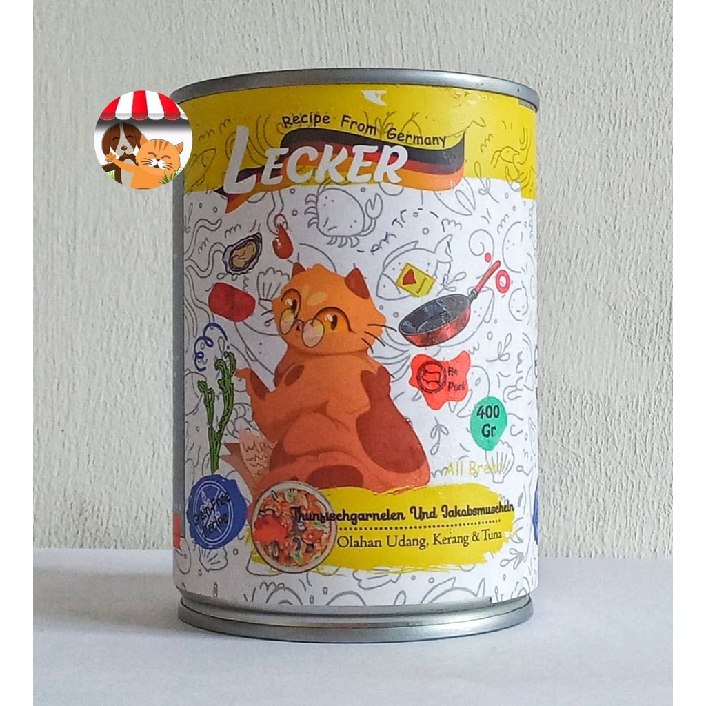Makanan Kucing Lecker Wet Food Kaleng 400gr - Lecker Cat Kaleng