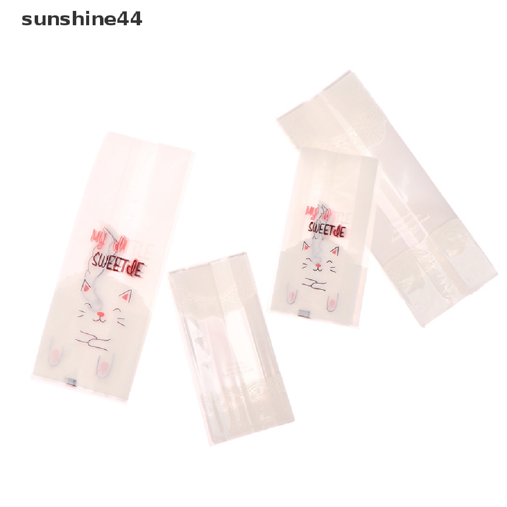 Sunshine 50Pcs Kantong Plastik Transparan Ukuran Kecil DIY Untuk Makanan / Permen / Snack