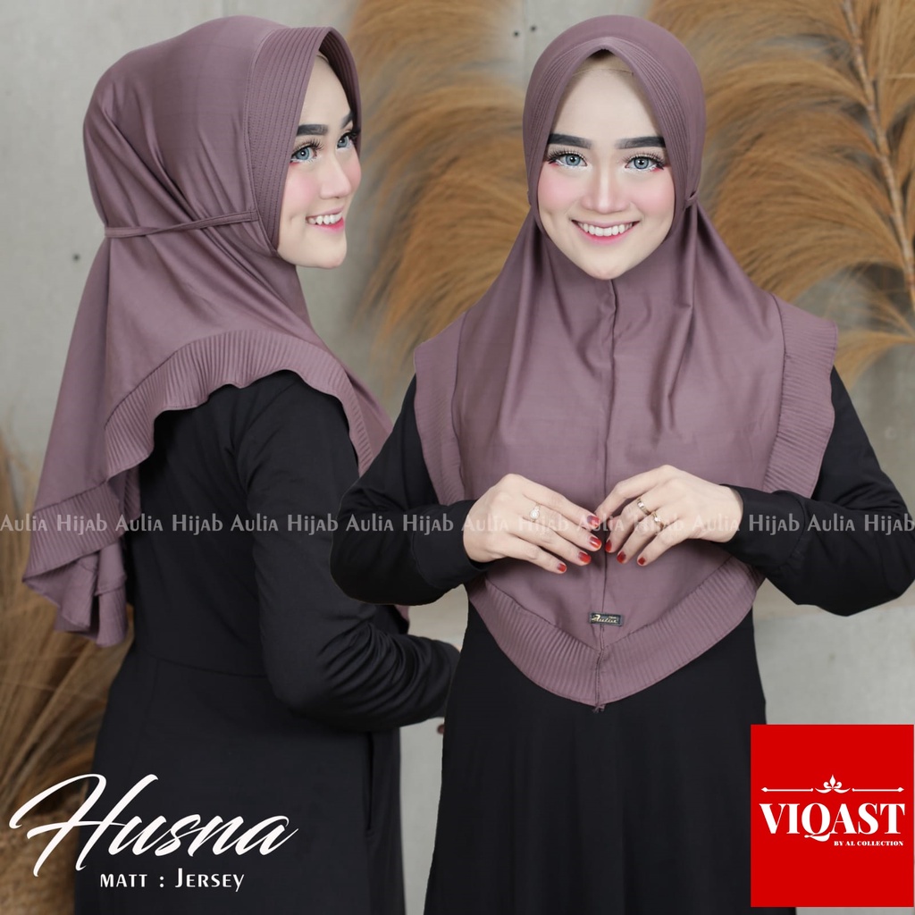 Kerudung Pet HUSNA Hijab Jersey Bergo Pet Plisket Bergo Pet ORI by AL collection Kerudung Plisket Hi