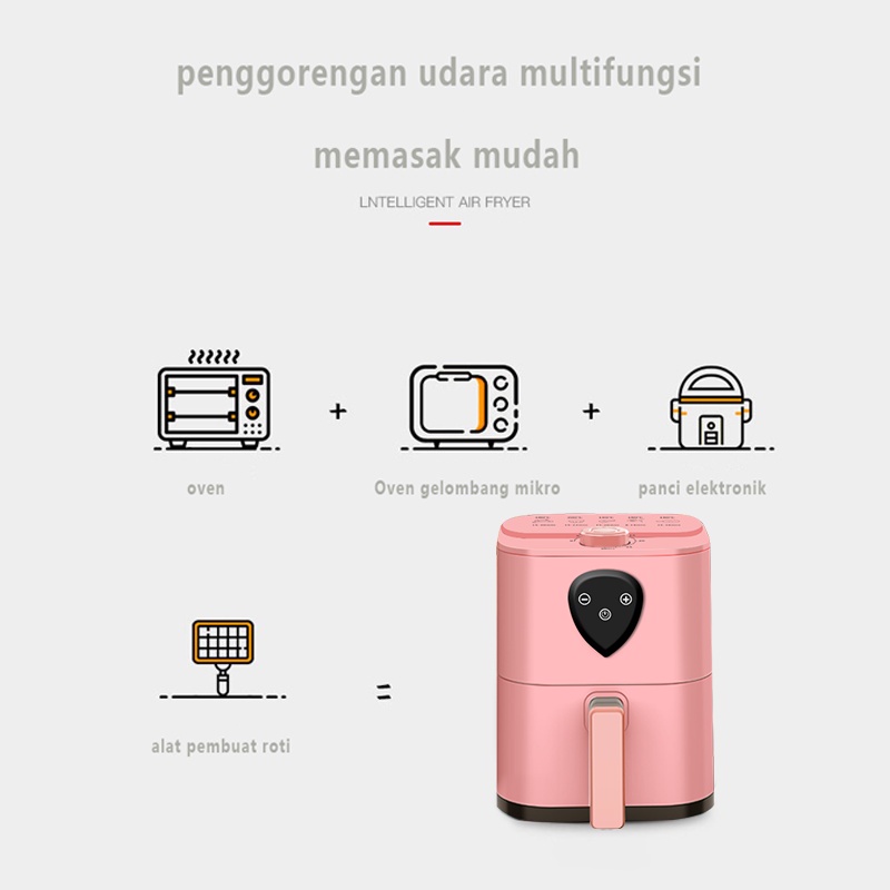 KAISA VILLA Air Fryer Low Watt 5L 650W Pink