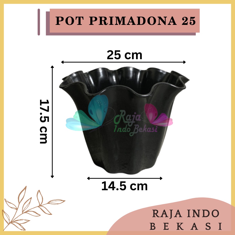 Pot Shallom Primadona 25 Hitam Pot Bunga Plastik Putih Cantik Tebal Gelombang Bagus Pot Primadona 15 20 25 30 35 40 Putih Pink Hitam-SHALLOM PRIMADONA 25 pot bunga plastik putih cantik tebal gelombang bagus