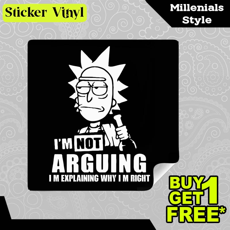 

Stiker Sticker I'm Not Arguing I'm Explaining Why I'm Right Desain Keren dan Kekinian Aesthetic Bahan Vinyl Satuan Anti Air
