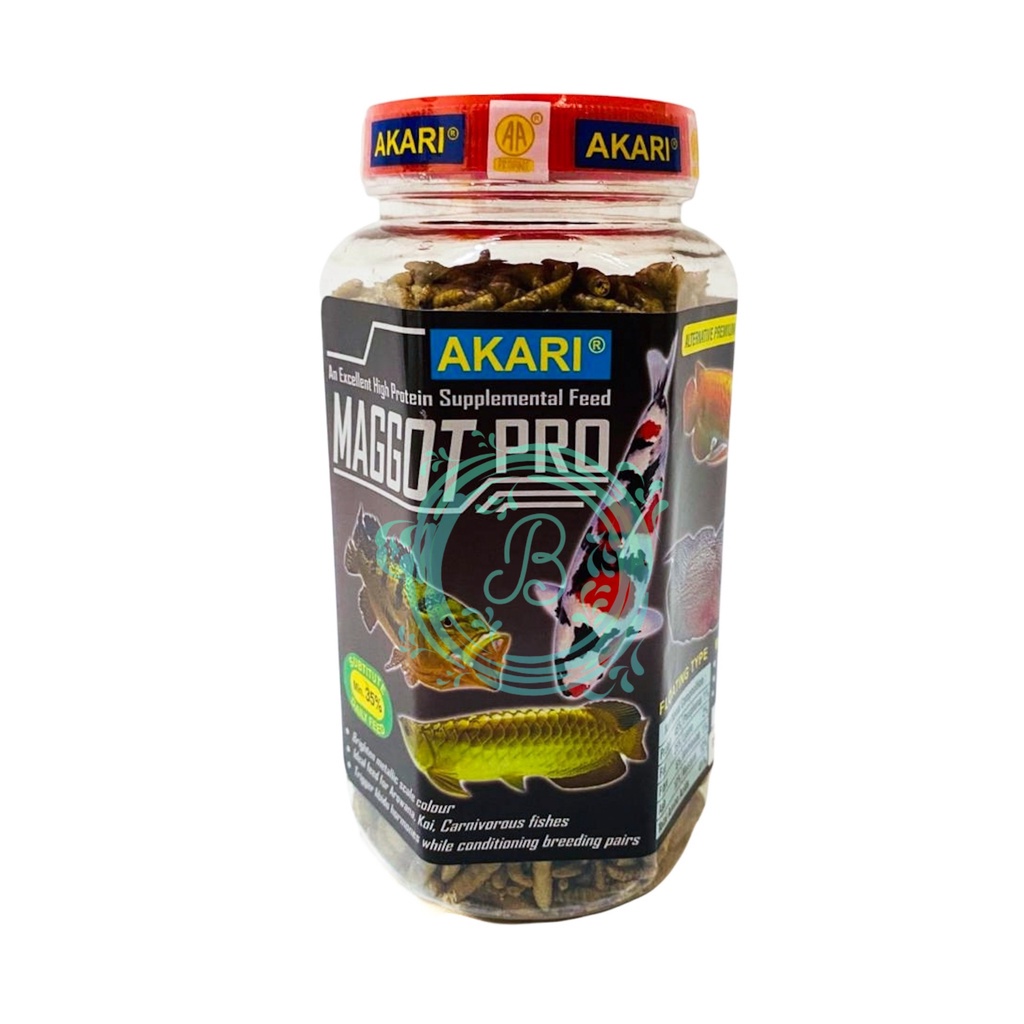 Akari Maggot Pro 130gr 130 Gram 130 g Pakan Ikan Arwana Koi Louhan Predator Kelabang