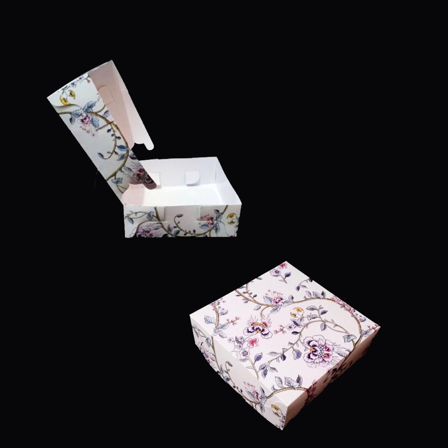 

dus packaging cake kardus hampers kue box kemasan motif bunga rambat kotak snack ukuran 20x20x7 cm
